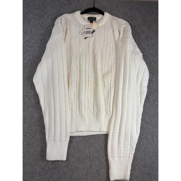 Alexander Julian Other - Vtg 90s Colours Alexander Julian Sweater Men M White Cable Knit Burton Drive NWT
